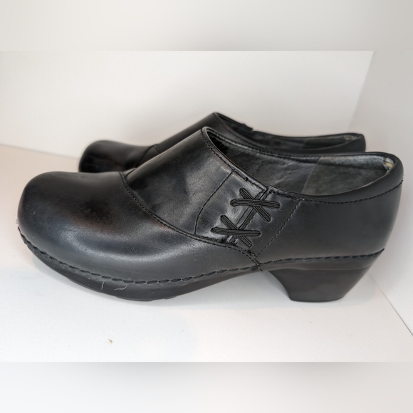 Dansko Stacie Black Leather Clogs Women's Size‎ 39 - Picture 3 of 12